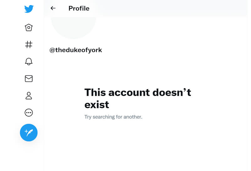 The Duke of York's deleted account 