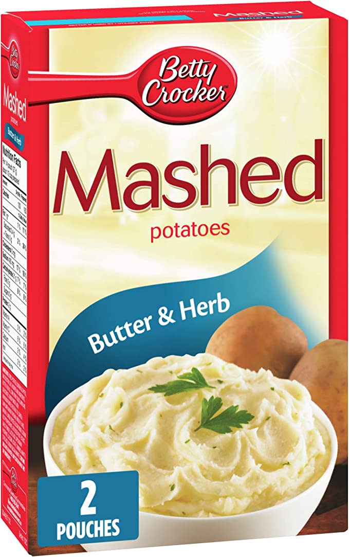 Betty Crocker Butter and Herb Mashed Potato. Image via Amazon.