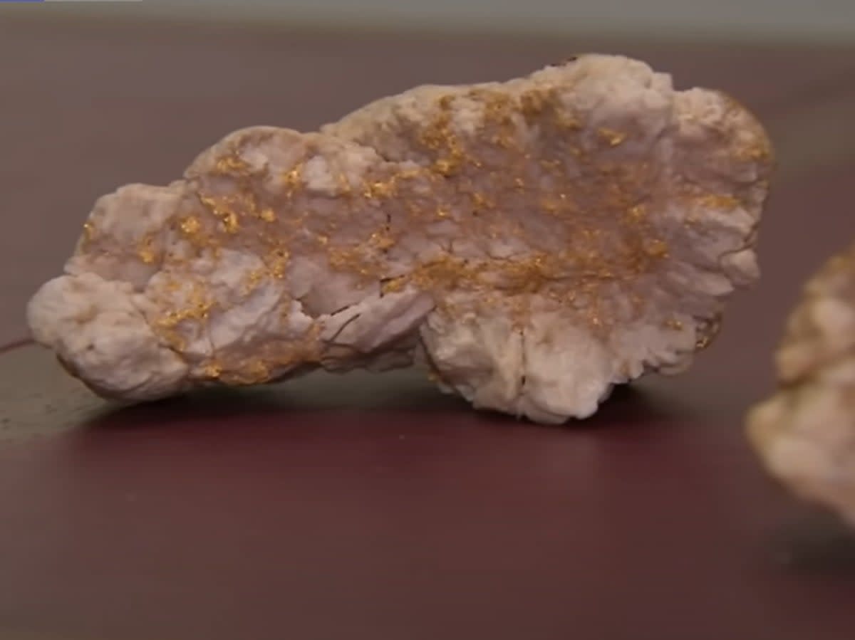 An amateur gold digger discovered a nugget worth hundreds of thousands of dollars in Victoria, Australia. Screengrab (9 News Australia / YouTube)