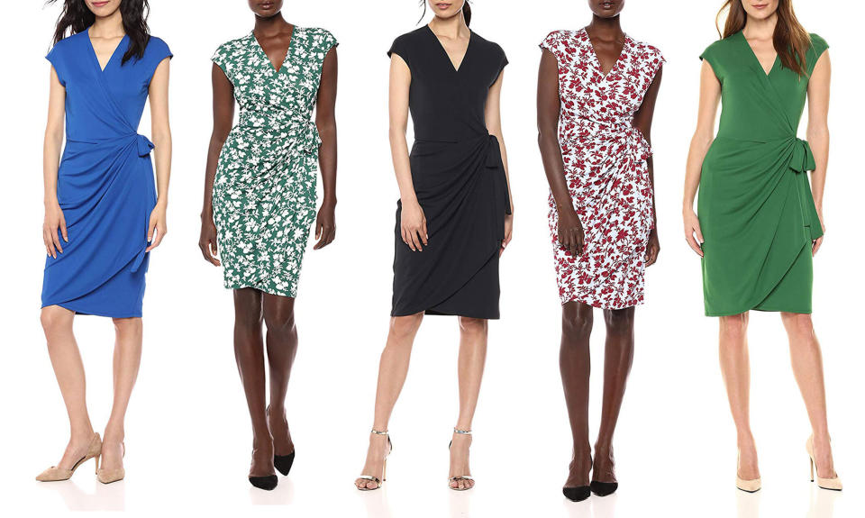 Amazon's best-selling work dress is by Lark & Ro and it's available in 24 different colors and styles for just $39. (Photo: Amazon)