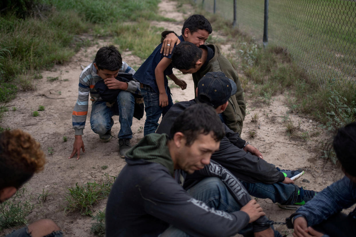 Migrants apprehended by Border Patrol agents