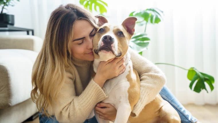 Woman rescues abandoned Pit Bull mix in NYC subway