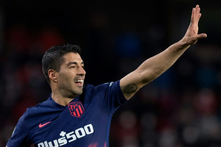 Luis Suarez scored for the first time in two months as Atletico Madrid thrashed Rayo Majadahonda in the cup on Thursday. (AFP/JORGE GUERRERO)