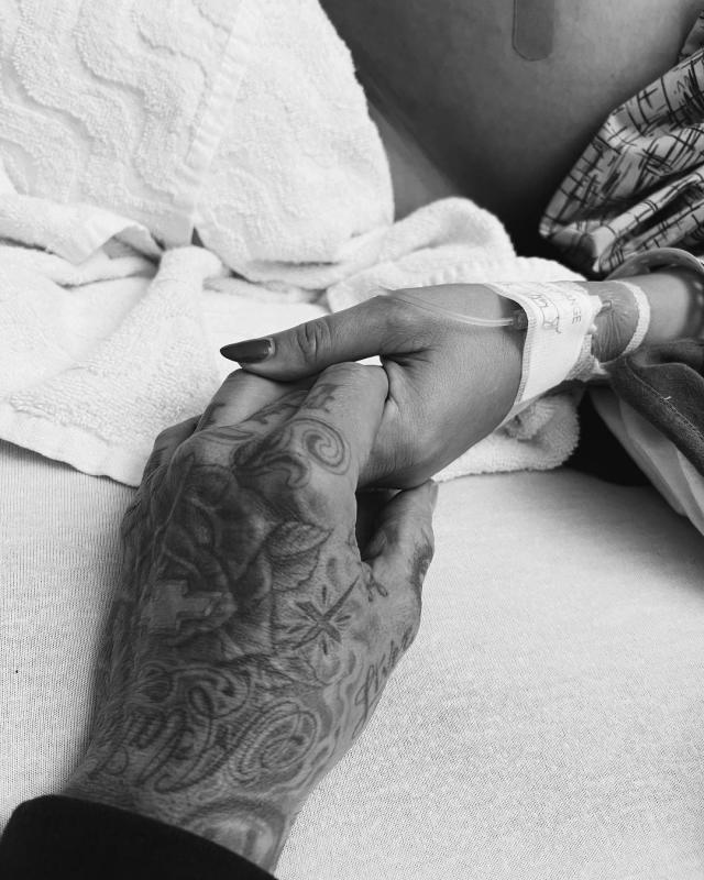 Pregnant Kourtney Kardashian shows off her big bare bump in just a thong as  she cuddles in bed with Travis Barker