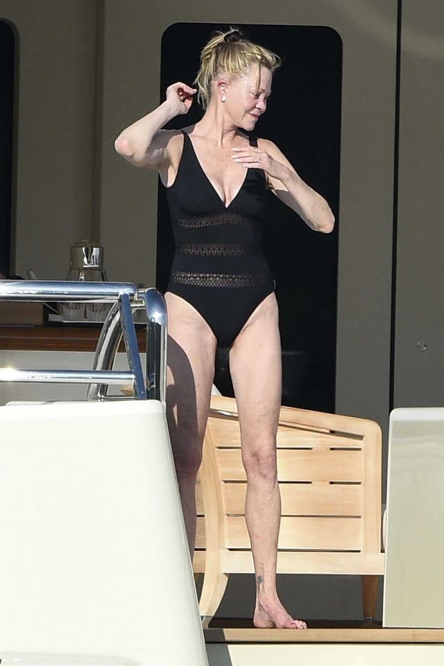 The 60-year-old actress is currently enjoying a relaxing vacation off the coast of Italy and France.
