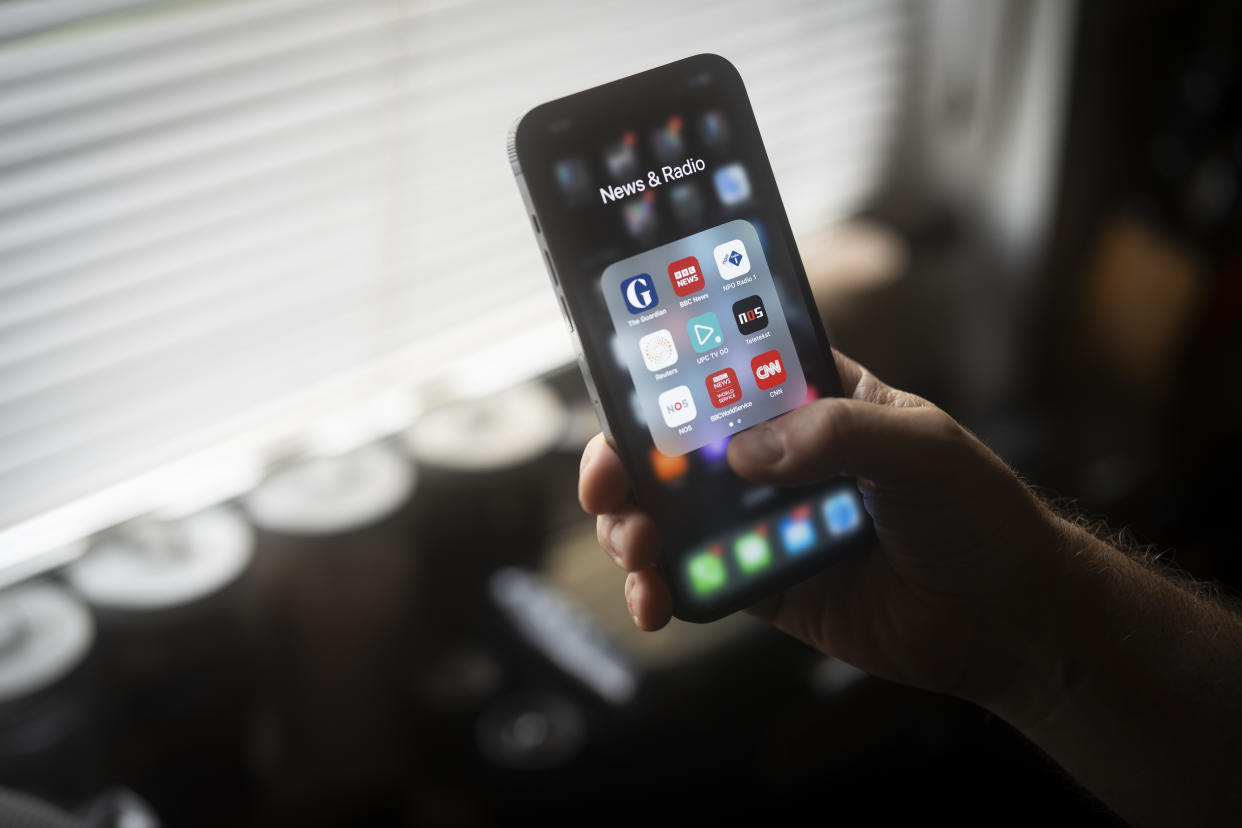 News media applications including those from The Guardian, BBC News, Reuters and CNN are seen in this illustration photo in Warsaw, Poland on 29 August, 2023. (Photo by Jaap Arriens/NurPhoto via Getty Images)