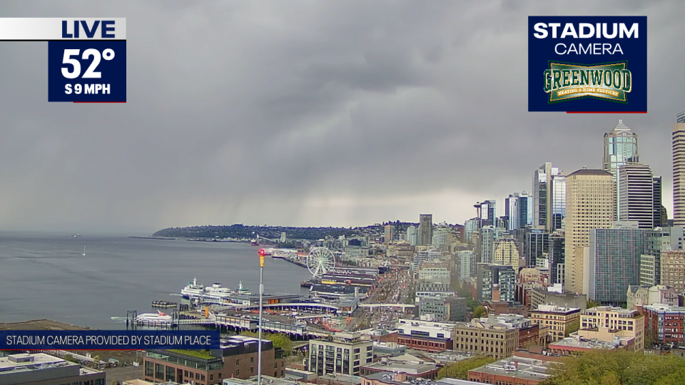 <div>Live look outside over Seattle</div> <strong>(FOX 13 Seattle)</strong>