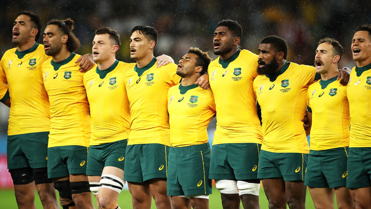 Pictured here, Australia's Wallabies at the 2019 Rugby World Cup.