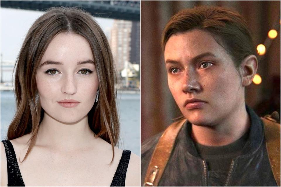 Kaitlyn Dever (left) and Abby in ‘The Last of Us Part II’ (Getty Images/Naughty Dog)