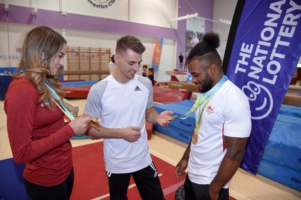 Triple Olympic and four-time Commonwealth champion, Max Whitlock is joined by reigning Commonwealth champions Courtney Tulloch and Georgia Mae Fenton at their club South Essex Gymnastics Academy to celebrate Commonwealth Games success and inspire the next generation of gymnasts.