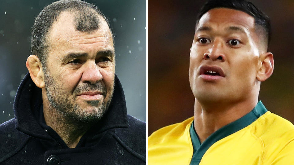 Michael Cheika and Israel Folau.