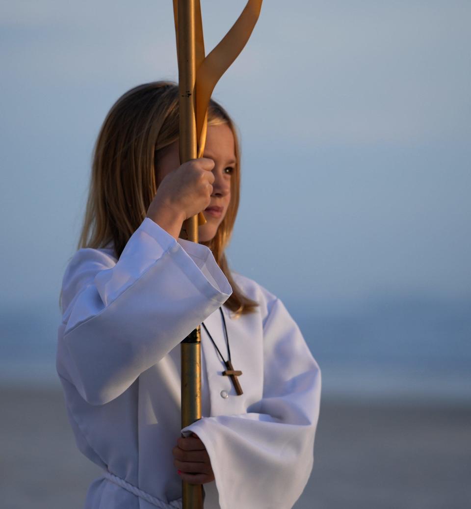 Our Lady of Lourdes Catholic Church Easter on the Beach Sunrise Service in Daytona Beach, Sunday, April 17, 2022.