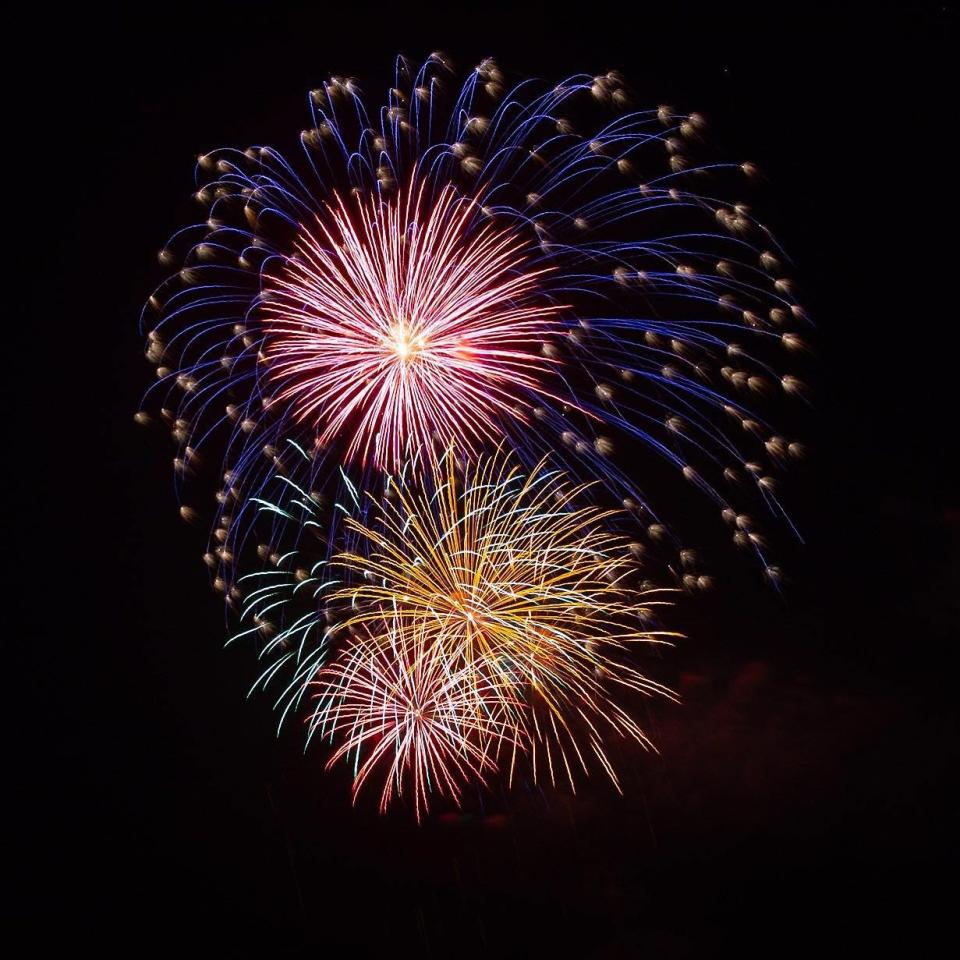 Fireworks captured by photographer Daniel Jones of Petersburg. He took them while dining at The Boathouse restaurant at City Point in Hopewell, Va. in 2019.