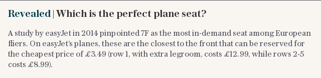 Which is... | ...the perfect plane seat?