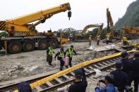 Day after train derailment in eastern Taiwan