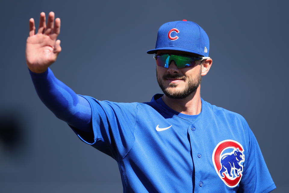 Cubs third baseman Kris Bryant started a triple play Wednesday night... or did he? (Getty Images)