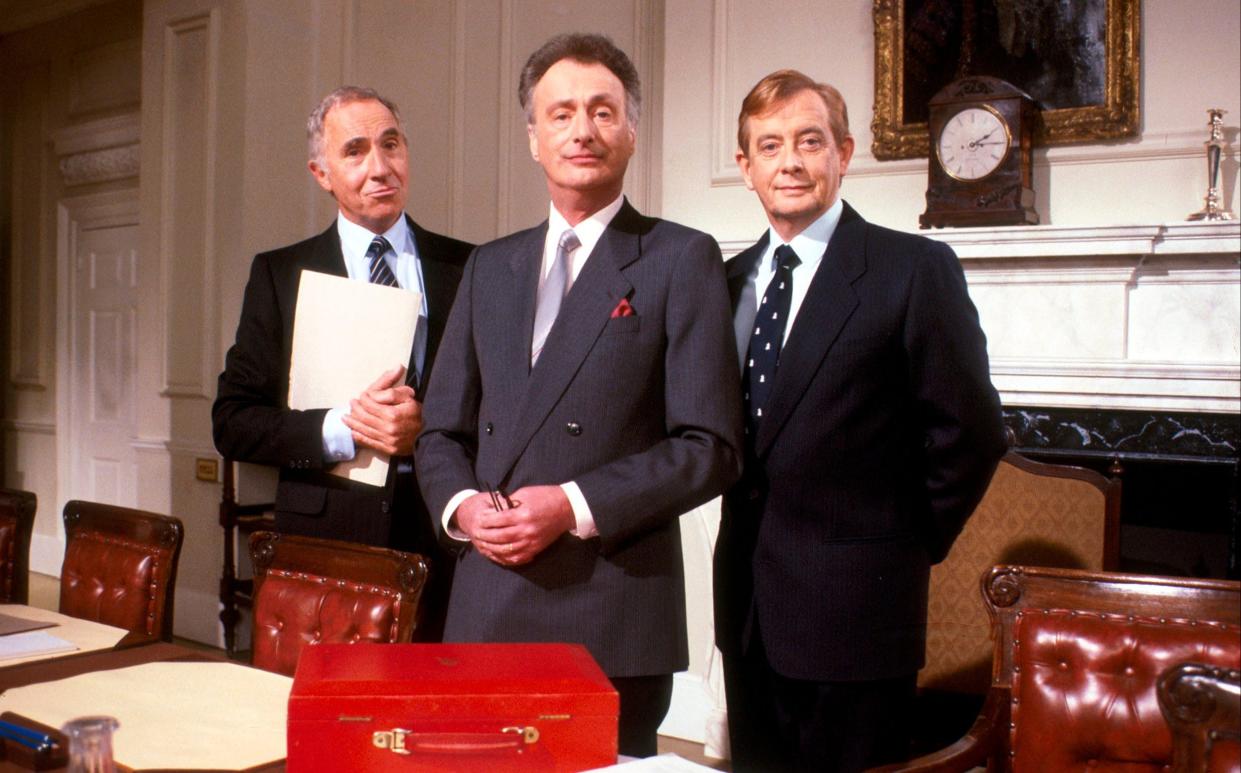 Last hurrah: Nigel Hawthorne, Paul Eddington and Derek Fowlds in Yes Minister - BBC