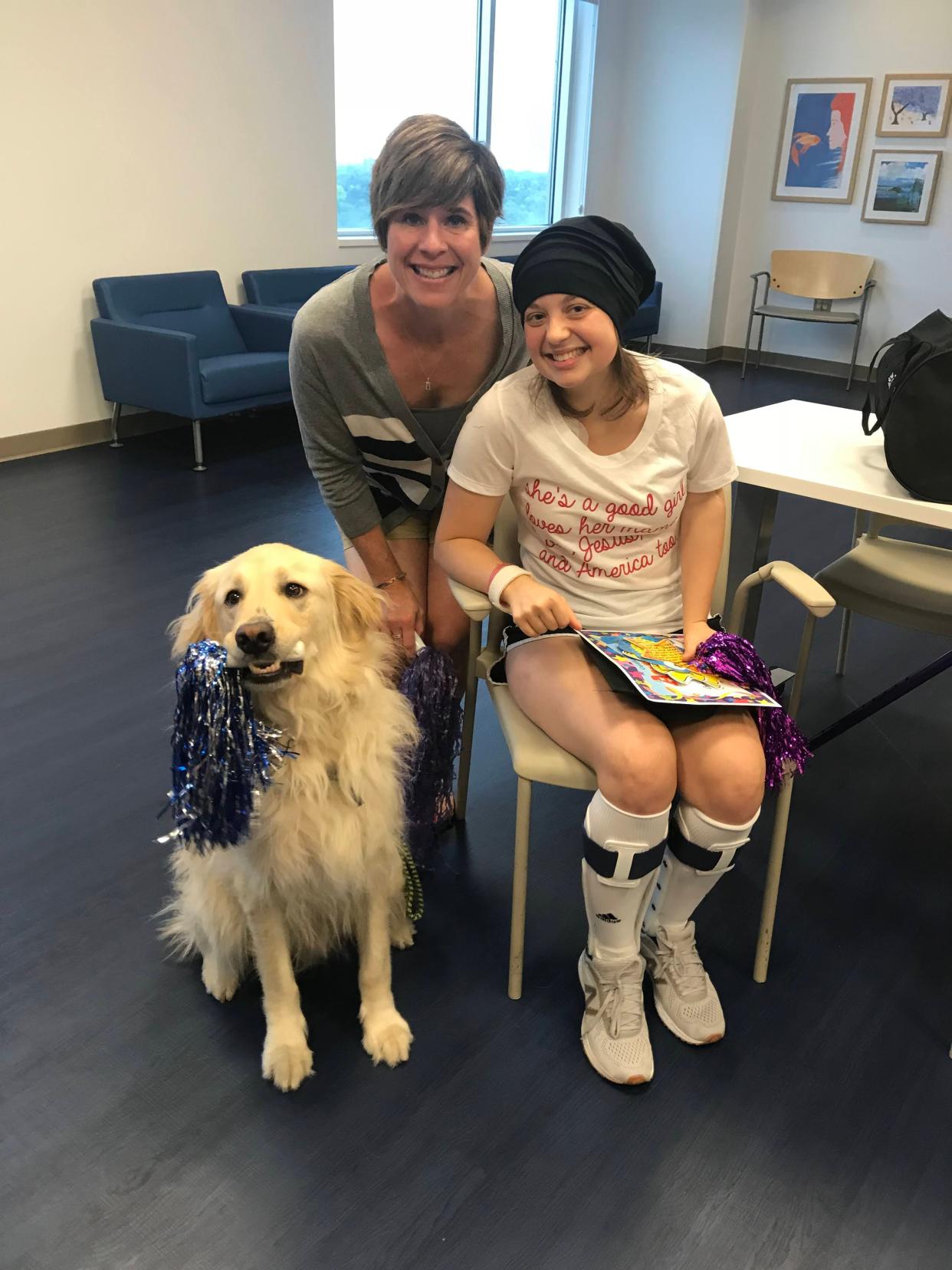 Halle and her mom, Julie Hershberger, on the day Halle was discharged from treatment in July of 2018.