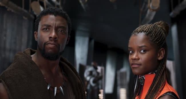 Chadwick Boseman as T'Challa and Letitia Wright as Shuri in "Black Panther." (Photo: Marvel and Disney)