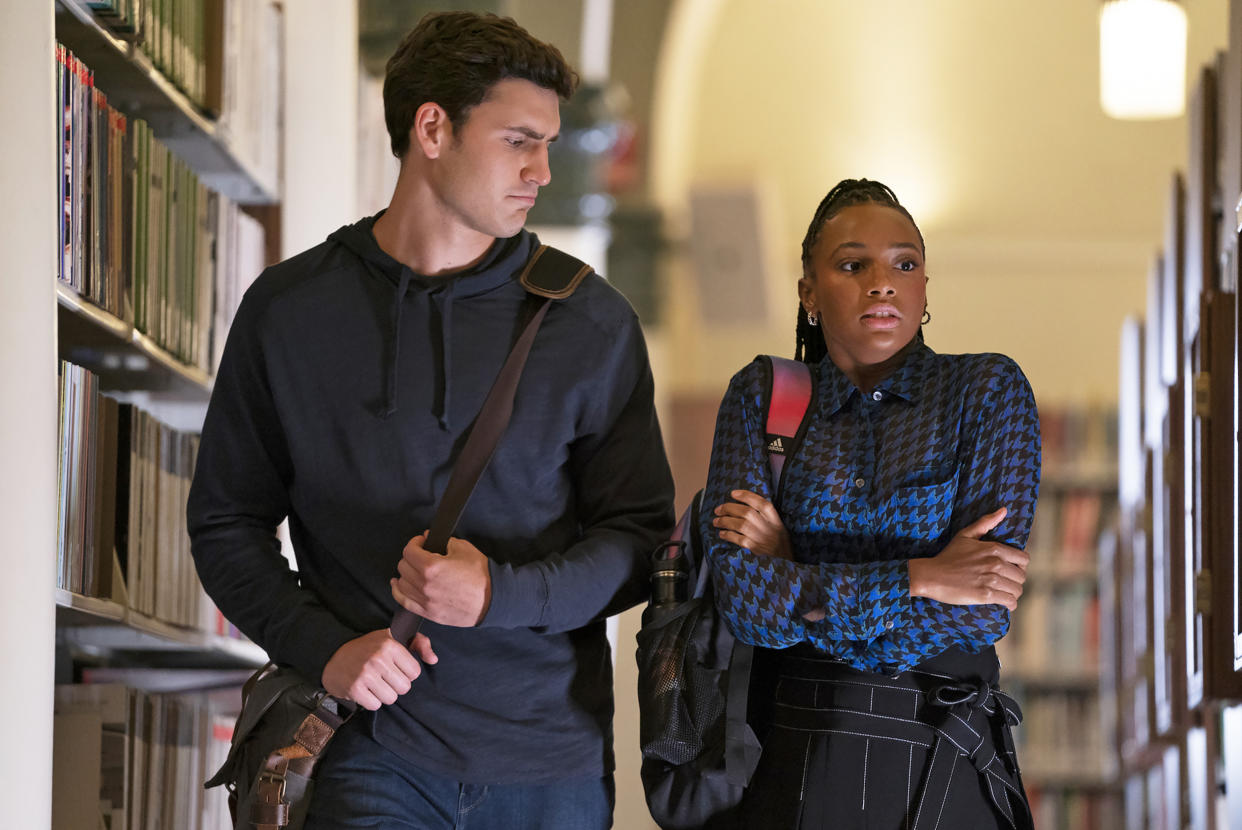 Charlie Hall as Andrew and Alyah Chanelle Scott as Whitney in season 2 of 