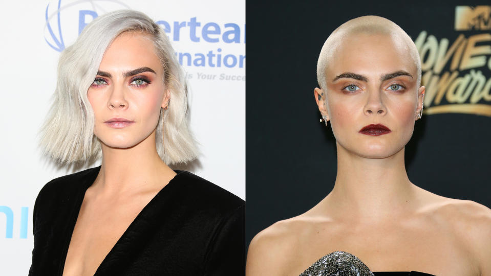 dramatic celeb hair Cara Delevingne