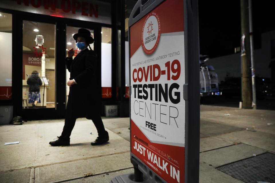 A COVID-19 testing site on Oct. 7, 2020 in New York City.