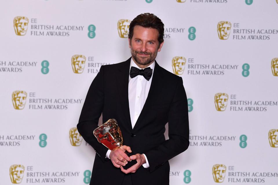 Winner: Bradley Cooper picked up the Original Music Award on Sunday night for A Star Is Born (AFP/Getty Images)