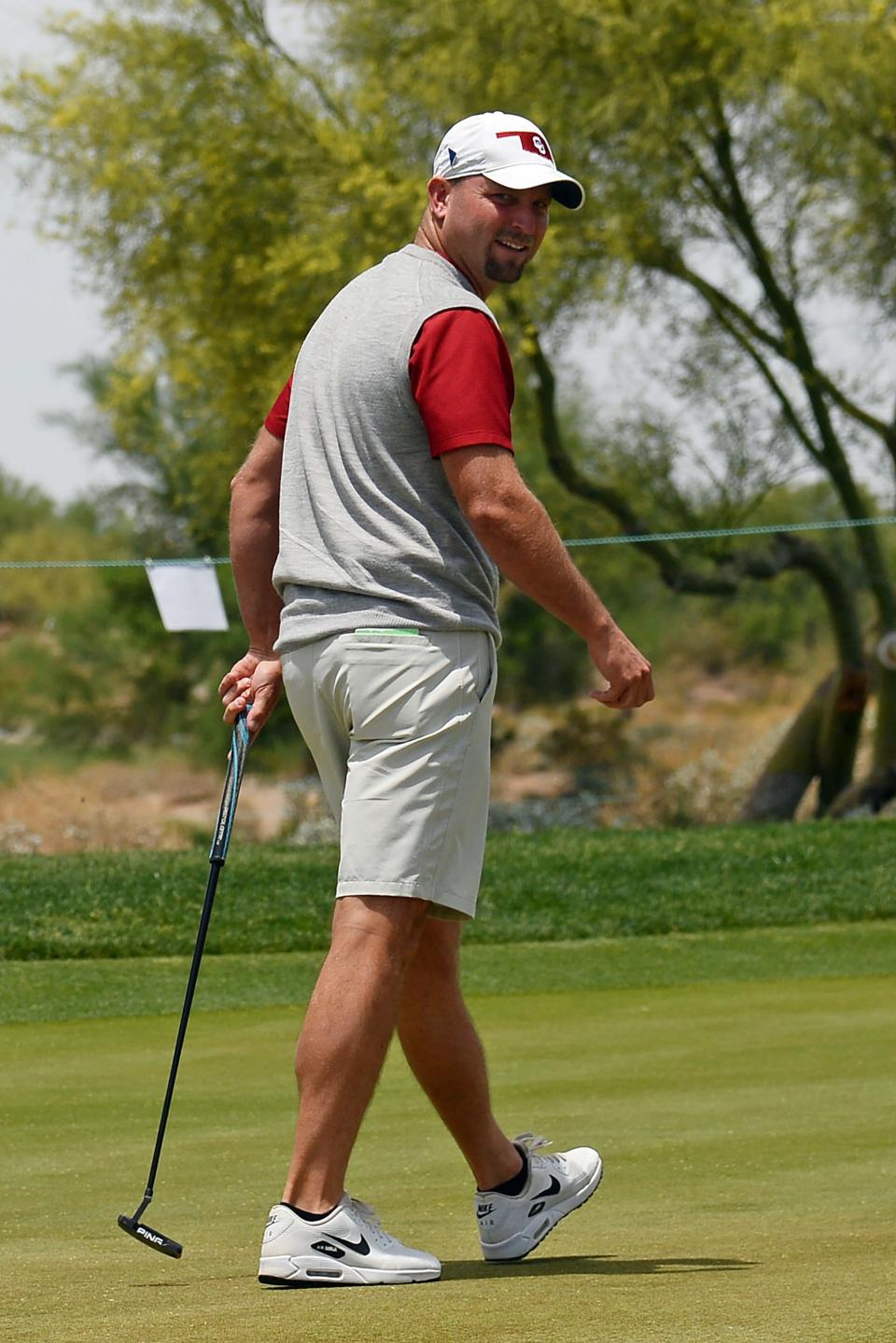 OU men's golf head coach Ryan Hybl looks on during the NCAA championships last June at Grayhawk Golf Course in Scottsdale, Ariz.