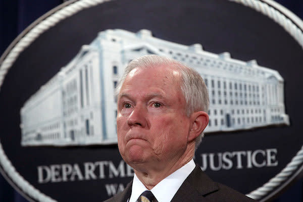 Attorney General Jeff Sessions told&nbsp;members of the Alliance Defending Freedom that religious freedom is under attack in the U.S. (Photo: Alex Wong/Getty Images)