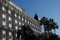 The closed windows of the Carlton Hotel in Cannes