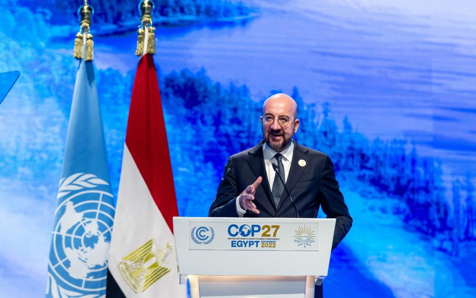 Charles Michel took a private jet to the Cop27 summit in Sharm el-Sheikh last November, at a cost of around £100,000 - NurPhoto