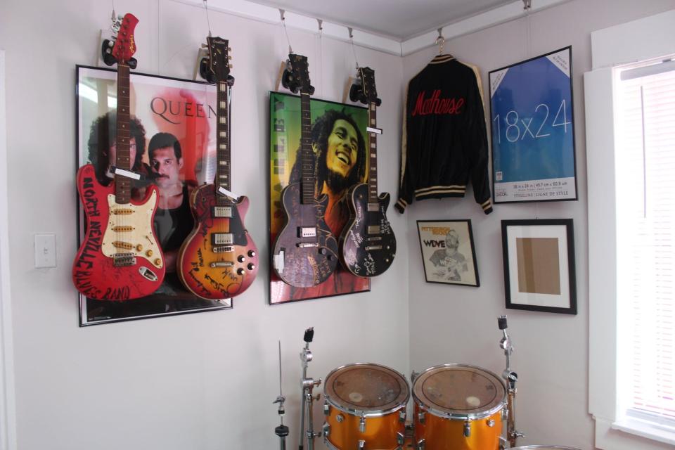 A Madhouse jacket and signed guitars and drums are part of the Performing Arts Legend Museum collection.