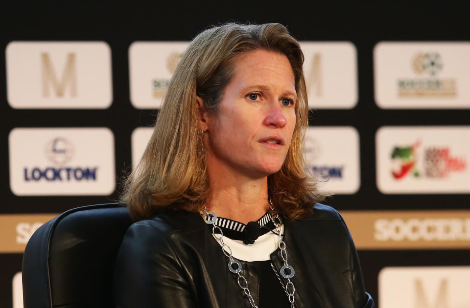 Kathy Carter is one of the favorites in Saturday’s United States Soccer Federation presidential election. (Getty)