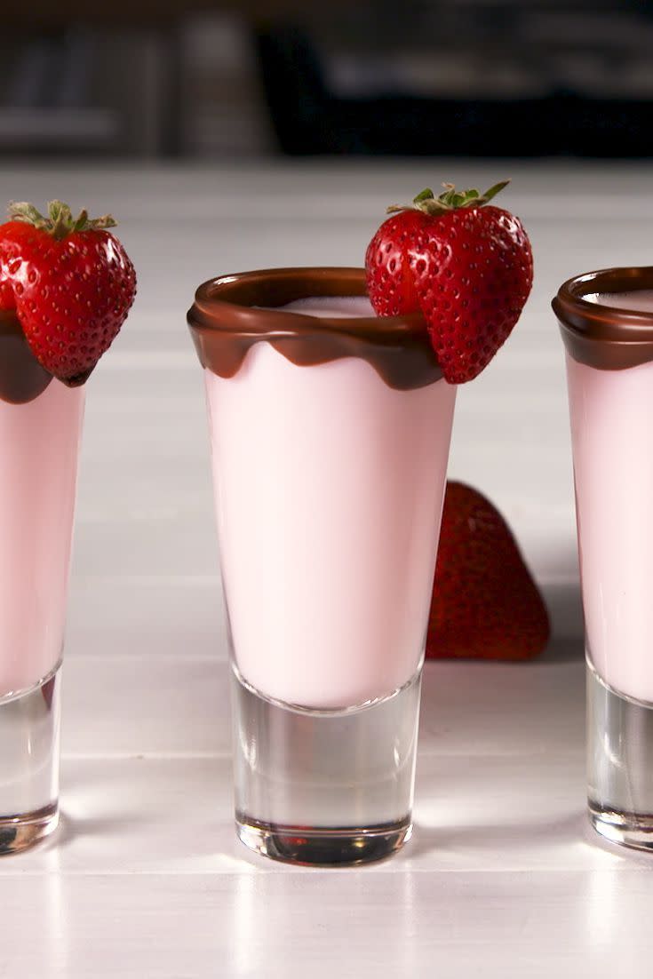 Chocolate Covered Strawberry Shooters