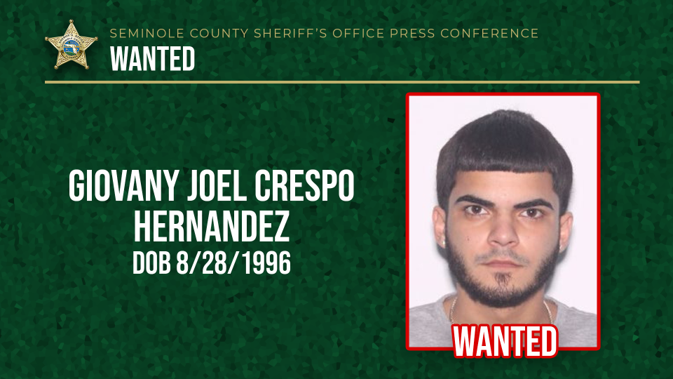 Image of Giovany Joel Crespo Hernandez, who is a person of interest and currently at large.