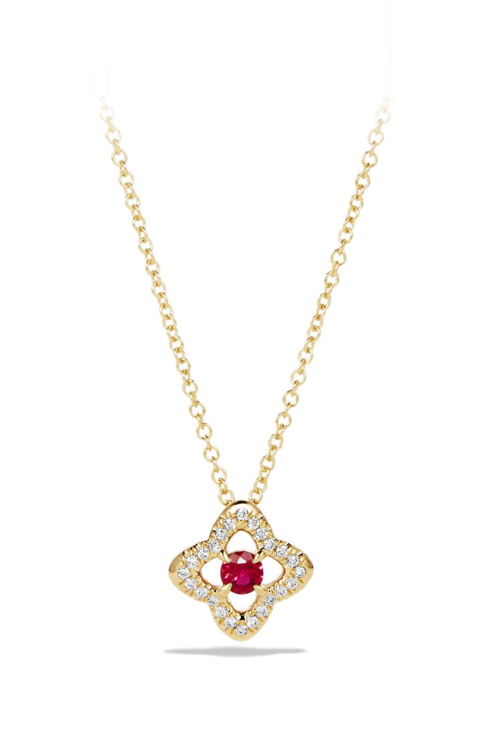 'Venetian Quatrefoil' Necklace with Diamonds in 18K Gold