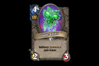 <p>Either an over-costed 3/4 worth of stats or another worthwhile Golem buff, Jade Spirit will be a useful addition for anyone trying to build out their Golem decks. </p>