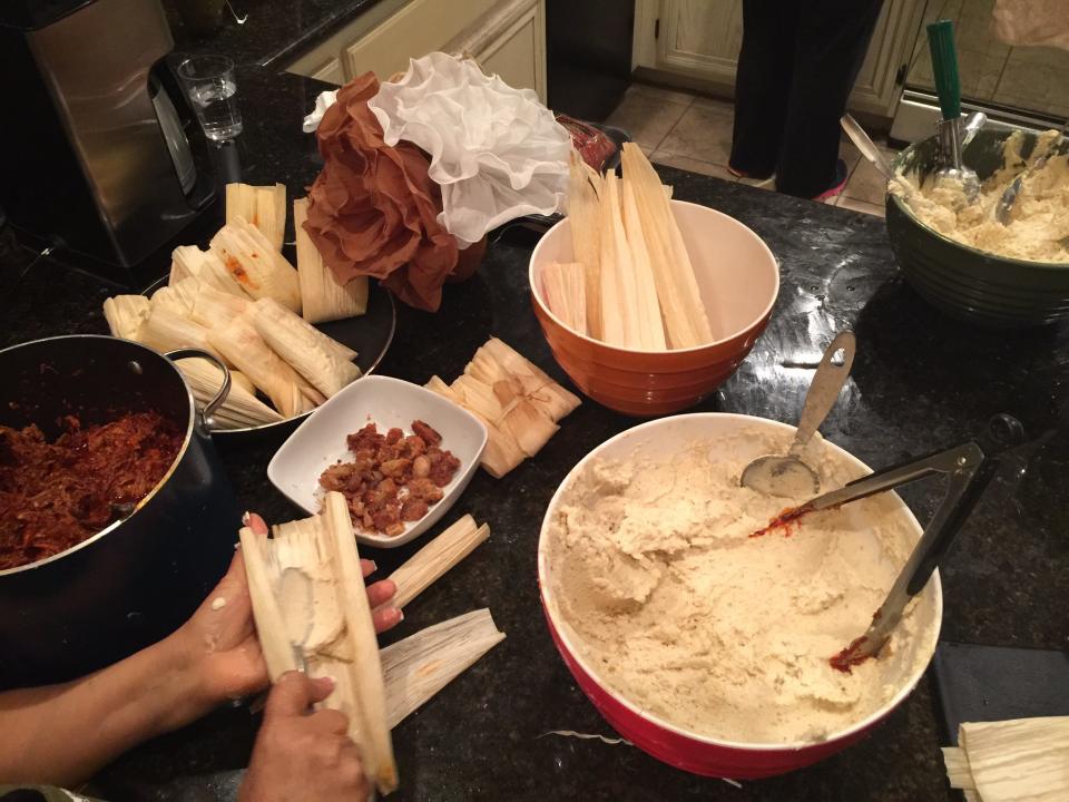 making tamales with my Mexican American family 2015