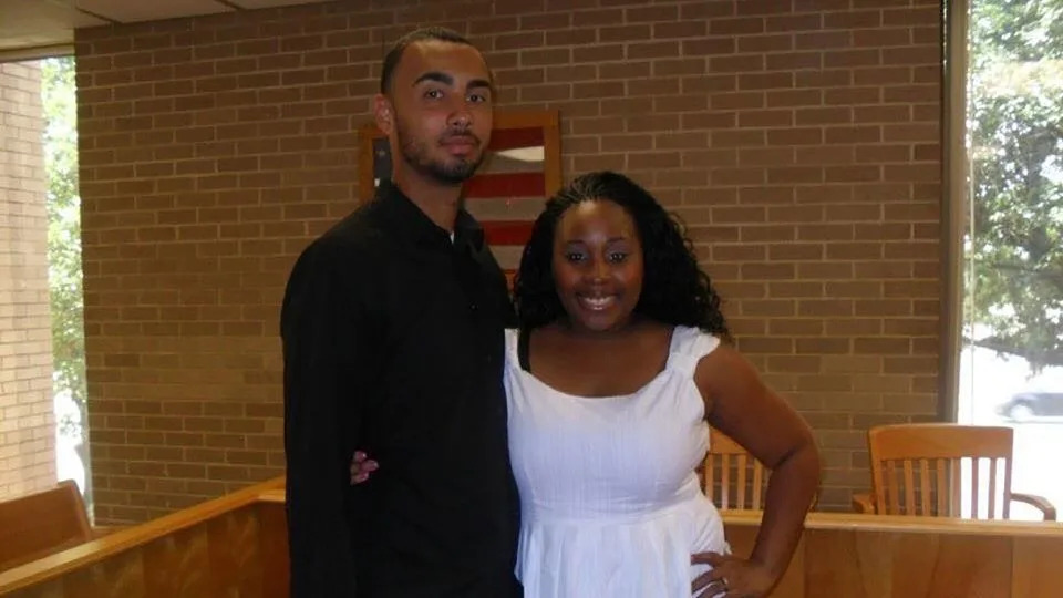 Jennifer Allen and her husband are seen on their wedding day. - Courtesy Jennifer Allen