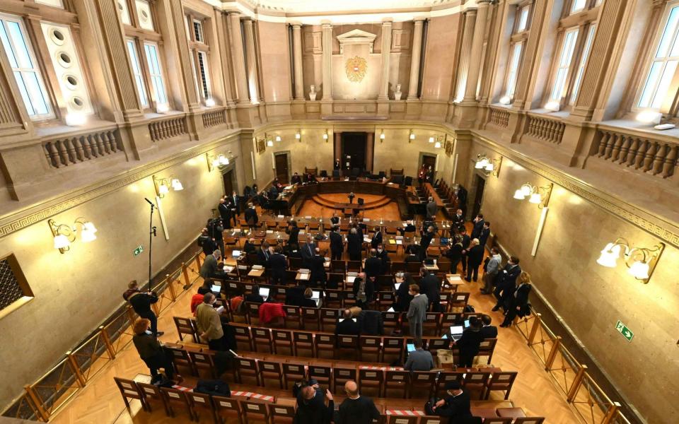 The courtroom in Vienna where Grasser was tried - HELMUT FOHRINGER/AFP