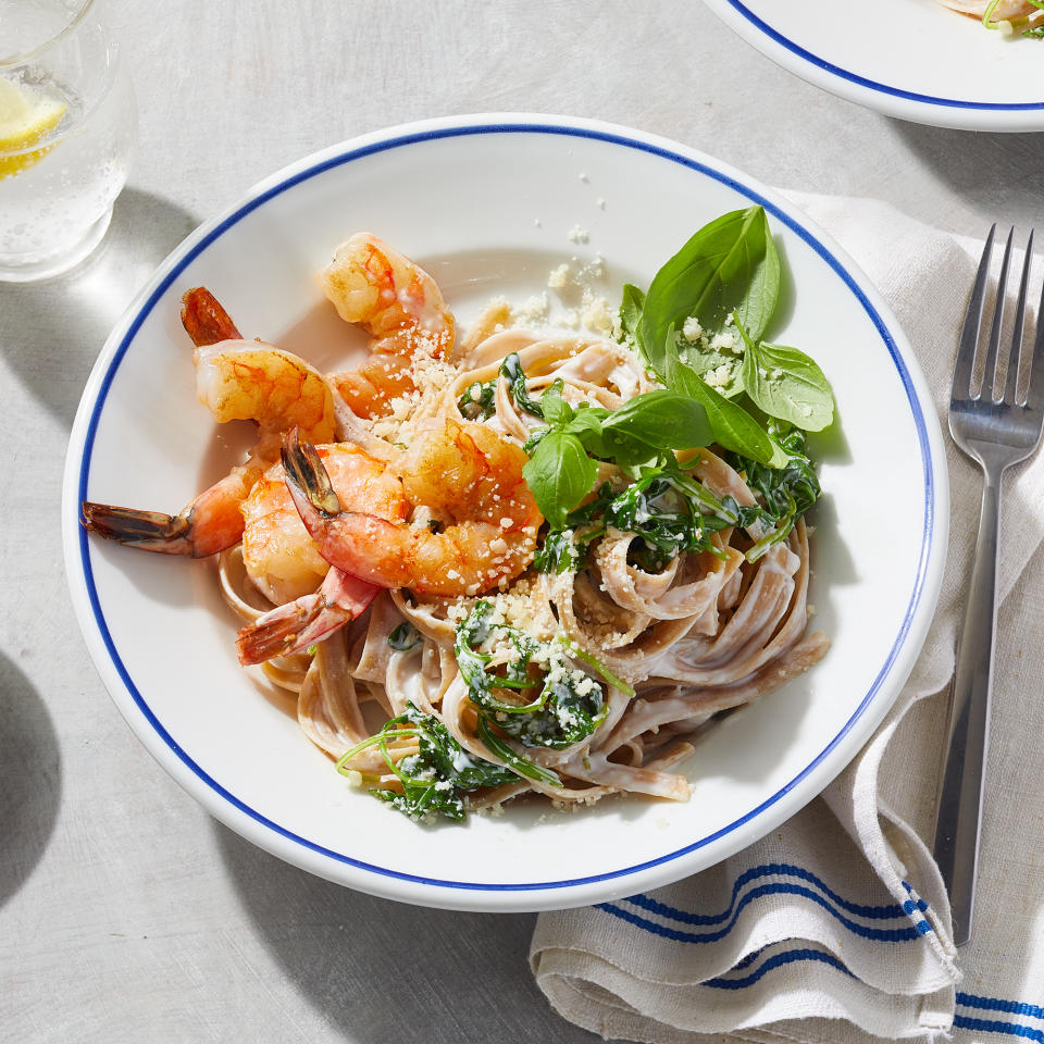 Creamy Lemon Pasta with Shrimp for Two