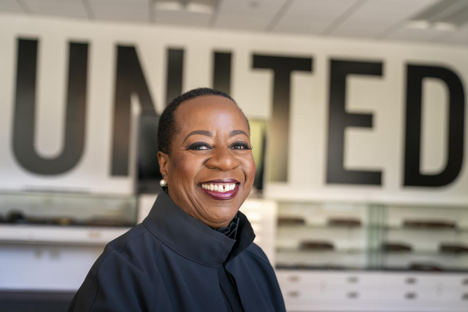 United Way CEO Angela Williams poses for a portrait in Alexandria, Va., Friday, Aug. 26, 2022. As the first Black leader of United Way Worldwide, the former Air Force attorney and former head of Easterseals feels she is ready to lead the organization, once known for its blockbuster workplace giving fundraisers, into its next era. (AP Photo/Andrew Harnik)