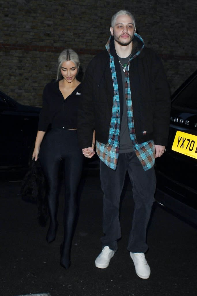 Kim Kardashian and Pete Davidson arrive at the River Cafe in London for a date on May 30, 2022. - Credit: SplashNews.com