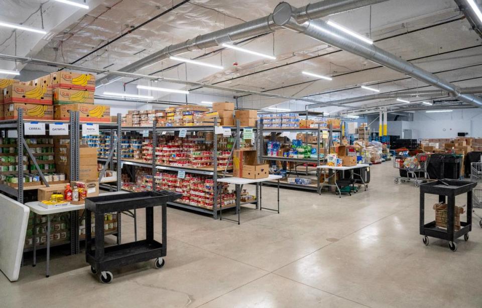 The storage and organization area at the new State College Food Bank location on Gerald Street on Wednesday, April 10, 2024. Abby Drey/adrey@centredaily.com