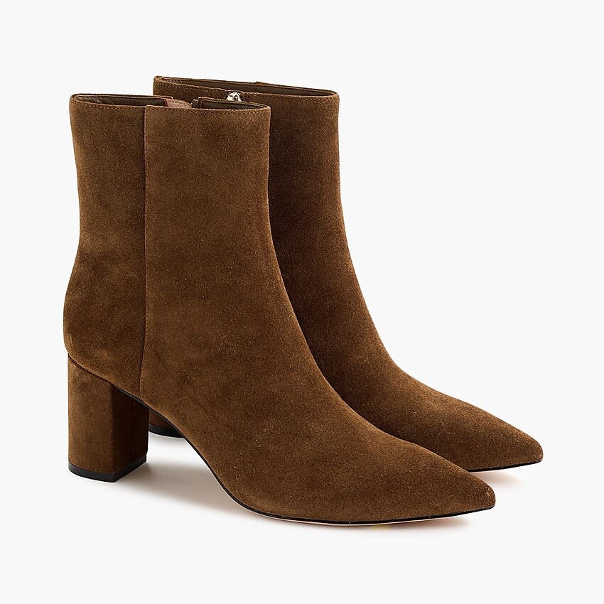 Pointed-toe Sadie boots in suede. (Photo: J. Crew)