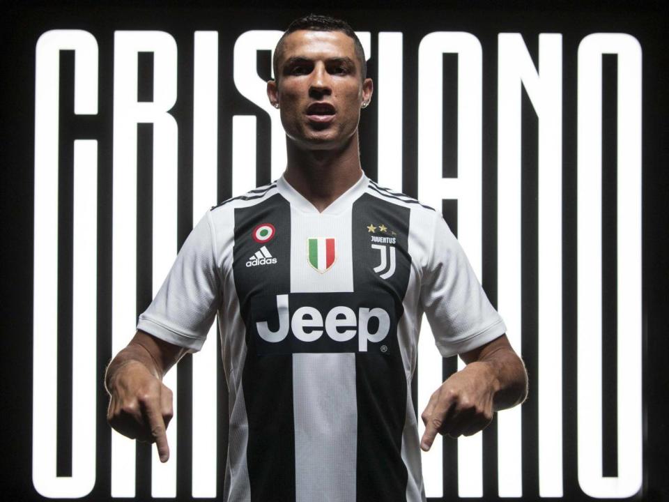 Cristiano Ronaldo is unveiled as a Juventus player (Getty)