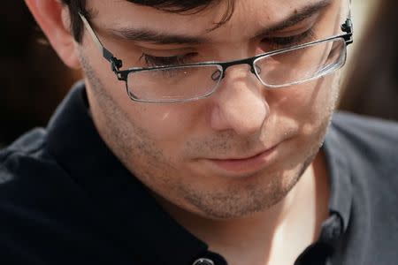 FILE PHOTO: Former drug company executive Martin Shkreli exits U.S. District Court after being convicted of securities fraud in the Brooklyn borough of New York City, U.S., August 4, 2017. REUTERS/Carlo Allegri