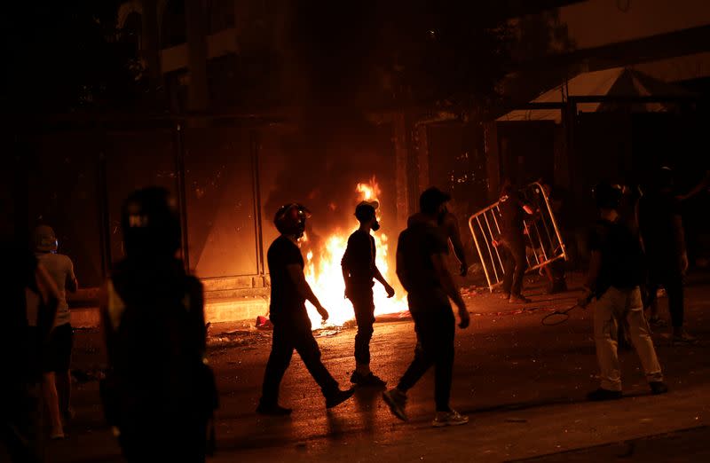 Protest following Tuesday's blast, in Beirut