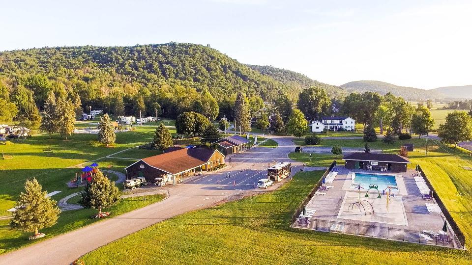 An aerial view of Hickory Hill Camping Resort in the Steuben County town of Bath. Hickory Hill is reopening this year after five years of operating as a KOA Campground.