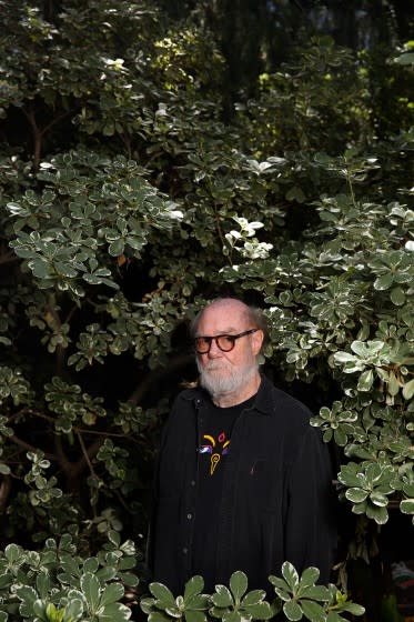 LOS ANGELES, CA - MAY 20: Paul McCarthy, who's solo show "Head Space" at the Hammer Museum has gathered his work throughout his career, stands for a portrait, at his home in Altadena on Wednesday, May 20, 2020 in Los Angeles, CA. His art uses a wide range of mediums and explores the abject in pop culture, as well as the more toxic aspects of masculinity. (Dania Maxwell / Los Angeles Times)